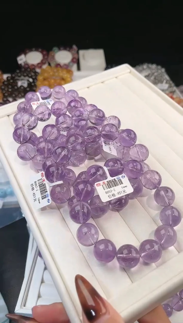 【闪购商品】水晶手链未镶嵌多样性发一紫水16mm