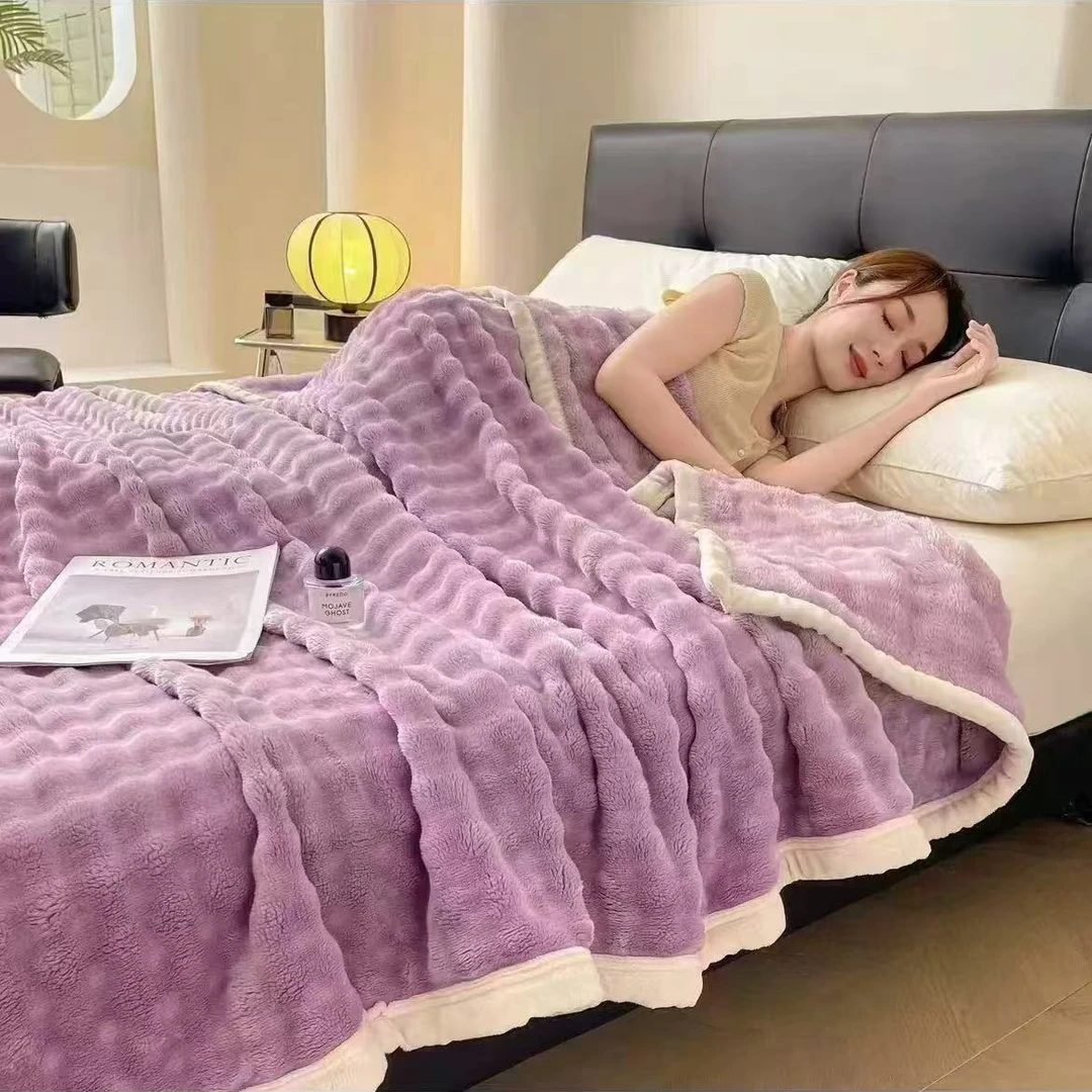 兔兔毛绒多功能毯子（紫）【乖娘们专属】