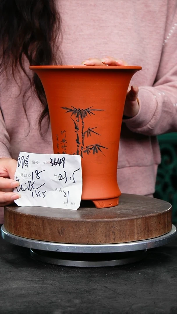 紫砂花盆3649花泥紫砂花盆