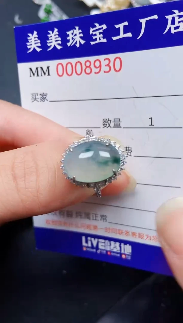 翡翠银S925镶嵌颈饰8930