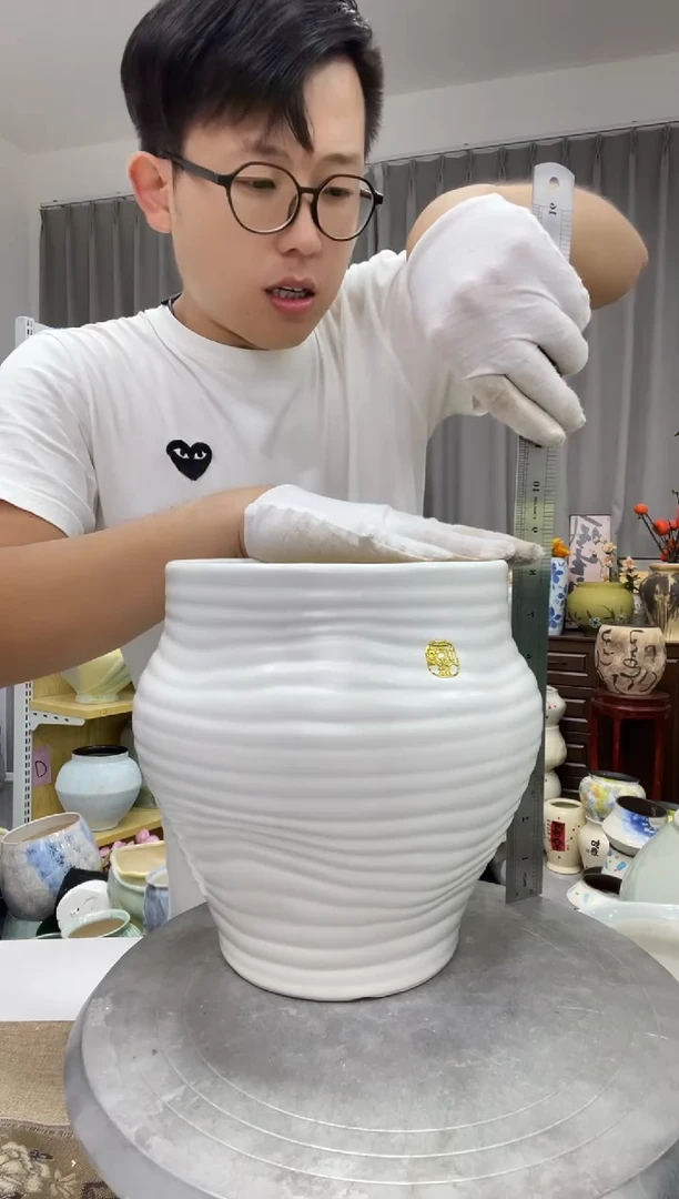 陶瓷花盆 8.23微瑕 底部高温开裂