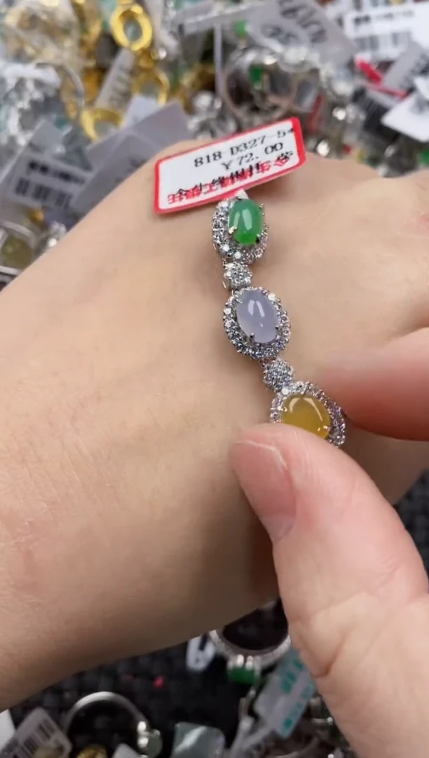 银S925镶嵌戒指翡翠12           9