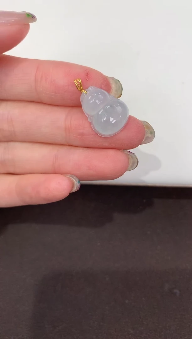 颈饰18K金镶嵌翡翠天然缅甸A货翡翠