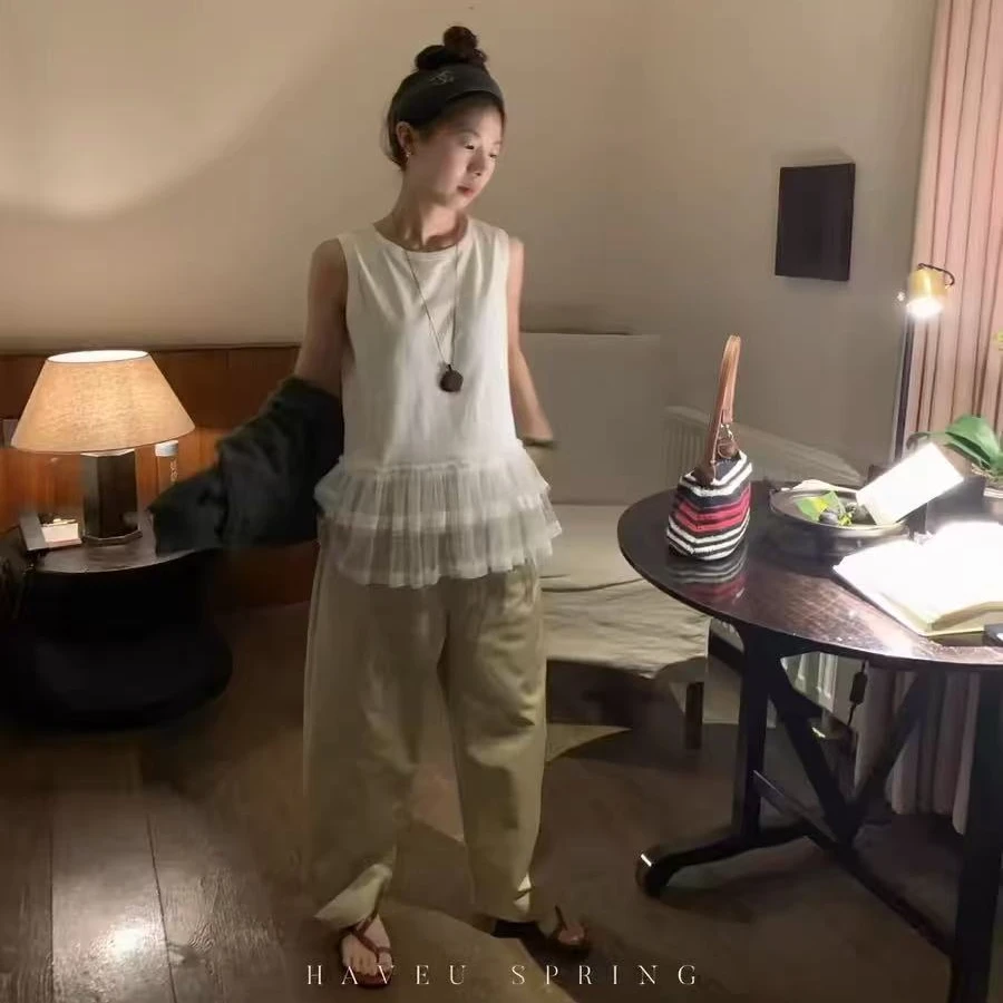 202·T# 蕾丝背心 东大门穿搭博主系百搭蕾丝背心T·