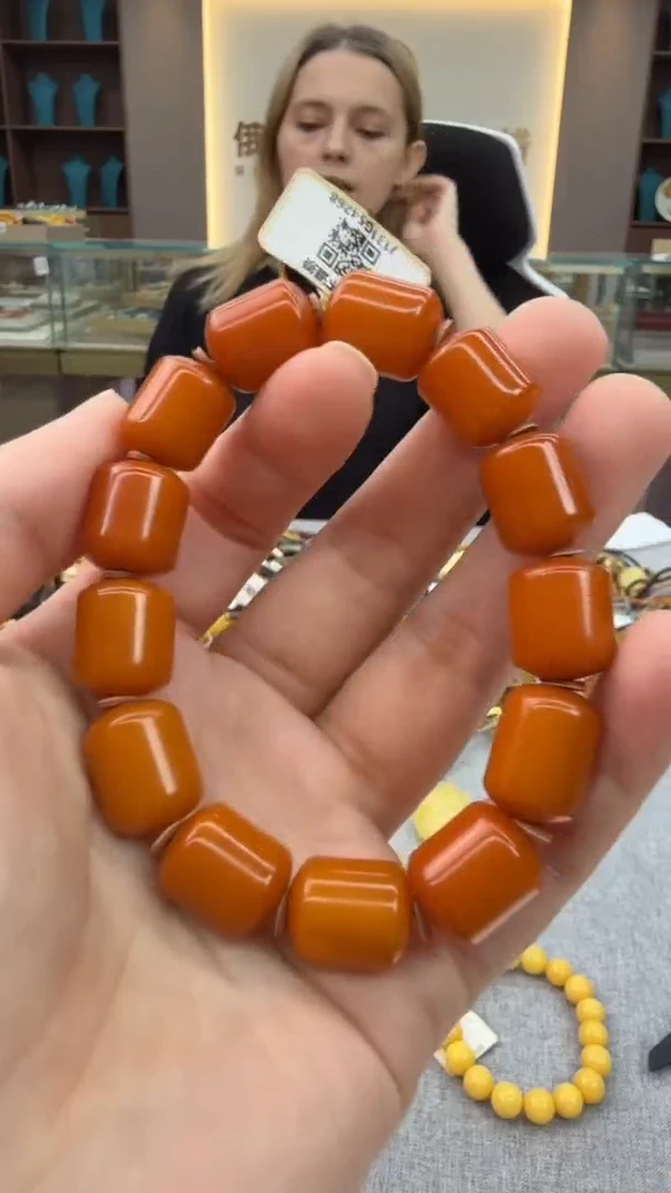 手链琥珀未镶嵌138号秒拍 假一罚三