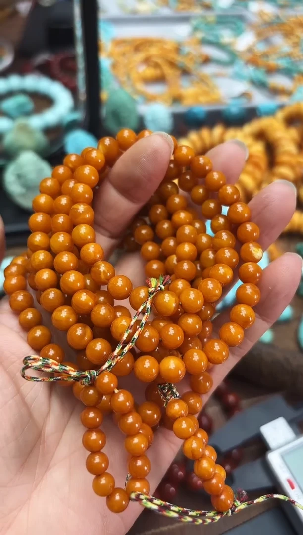 【闪购商品】琥珀颈饰未镶嵌7mm项链多样发其一