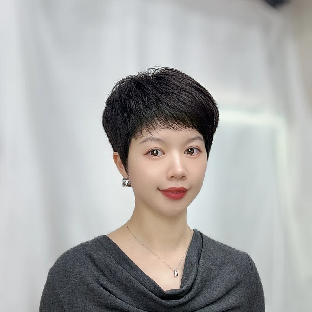 【齐耳短发】短发款都可做这价位轻薄透气纹理短发假发手工全真发