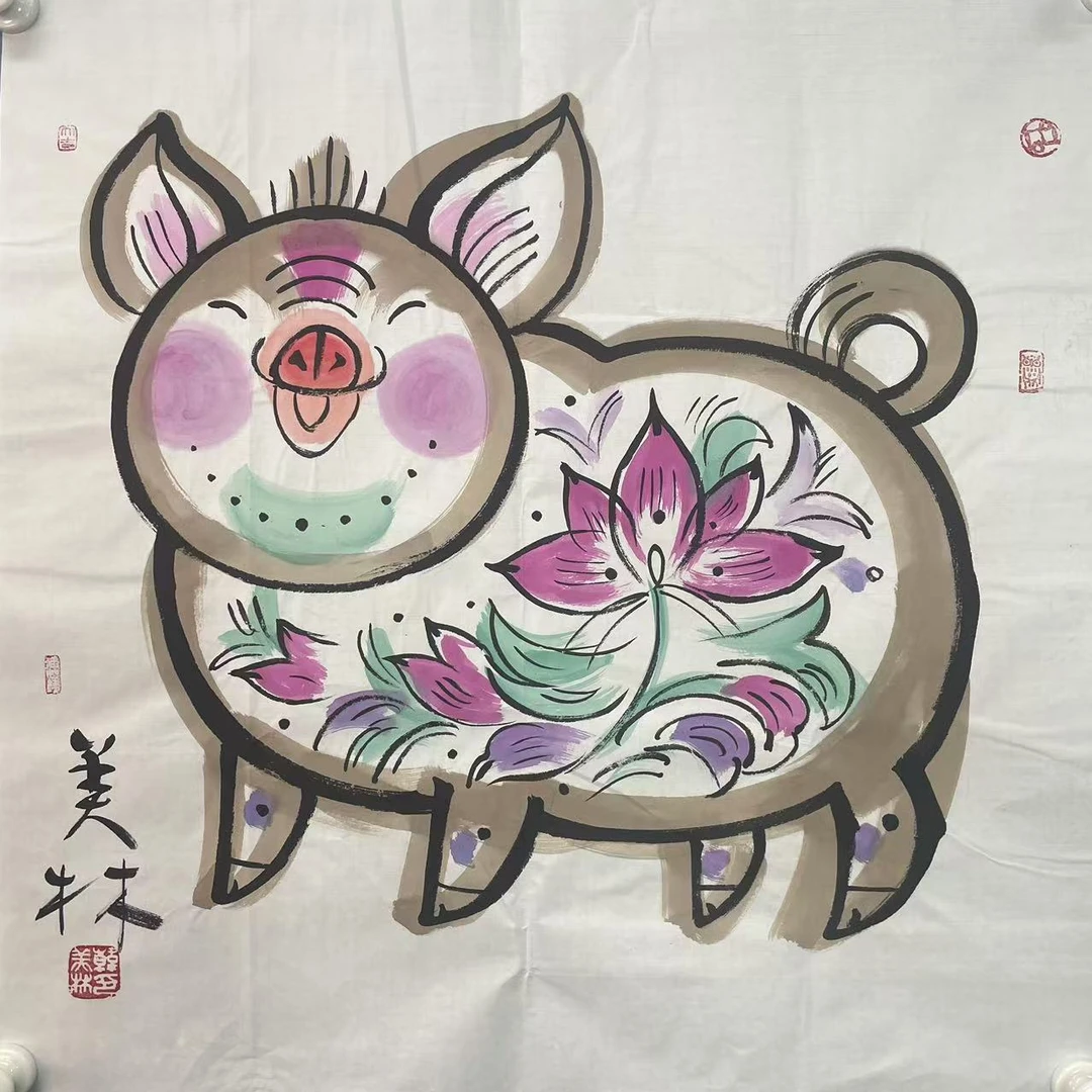 H-1177 生肖猪原片68*68约4.1平尺