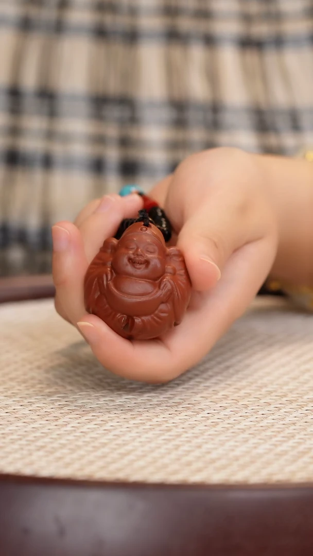紫砂茶宠财神手把件