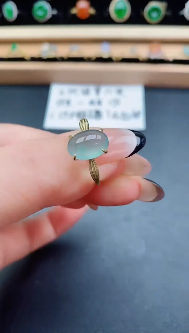 翡翠戒指银S925镶嵌508