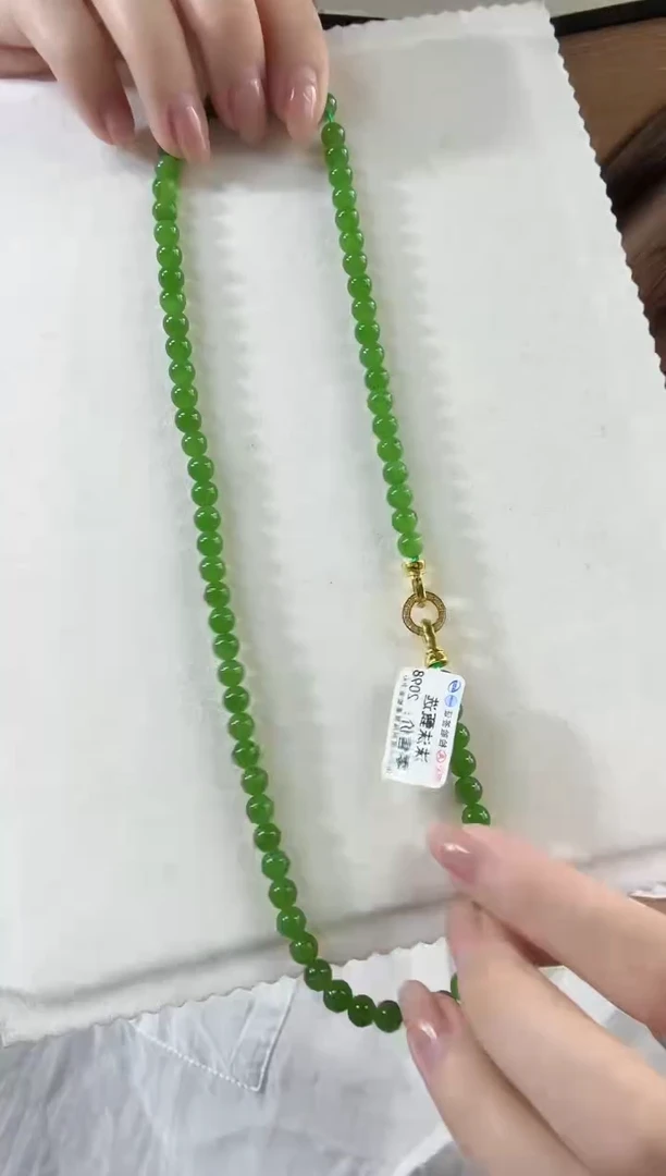 和田玉（碧玉）未镶嵌颈饰6mm高货无矿锁骨链