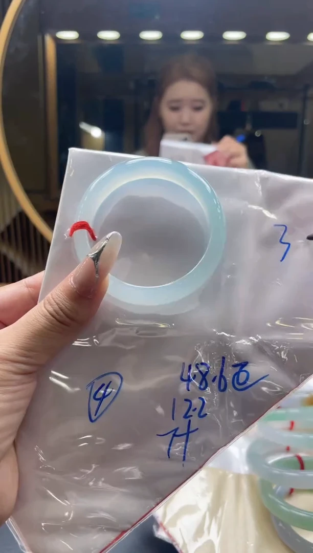 未镶嵌手镯翡翠【顶呱呱珠宝】天然缅甸A货翡翠手镯48.6正圈