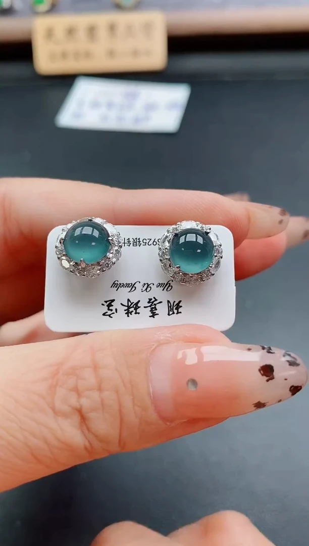 银S925镶嵌戒指翡翠1