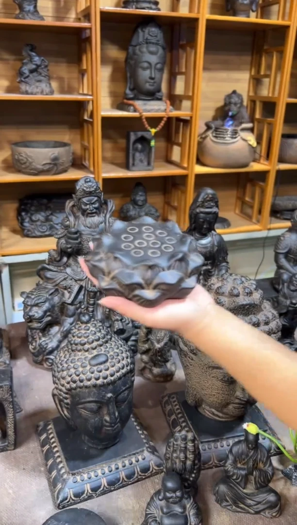 陶土【火山泥】莲蓬实心底座