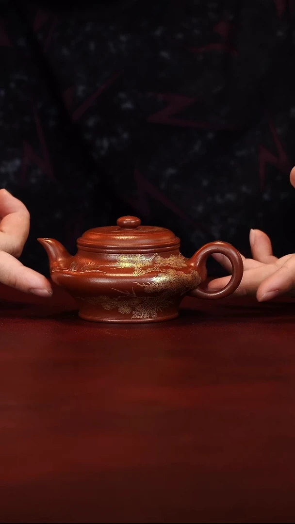 茶壶紫砂虚扁壶-150cc