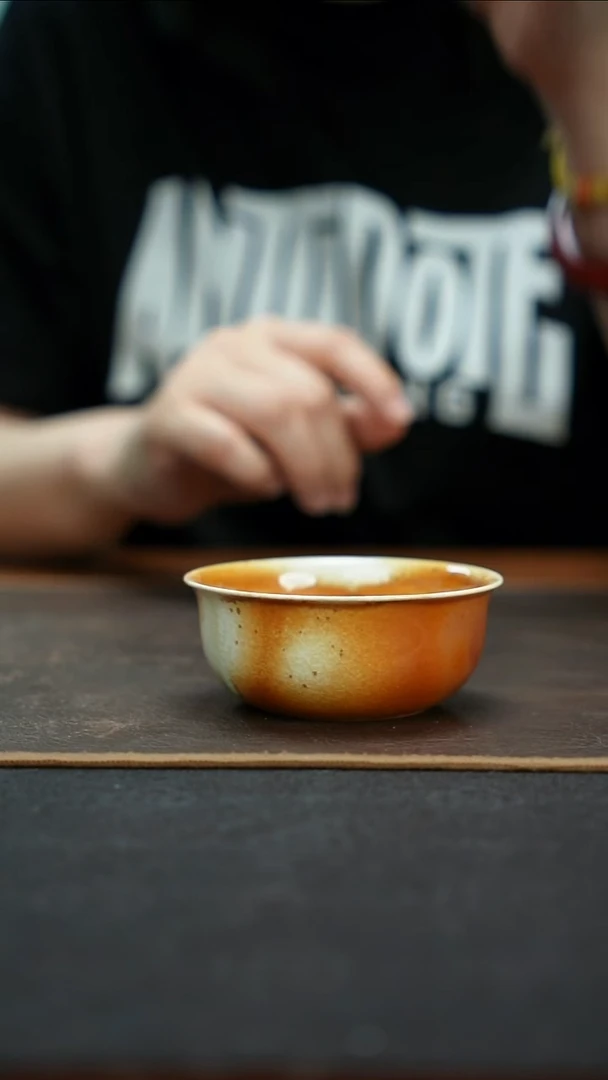 杯景德镇柴烧卧足杯
