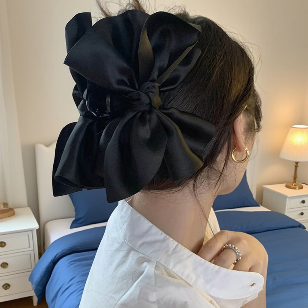 王楚然同款多层缎面发抓扎头发短发头饰夹抓夹茉荔蝴蝶结