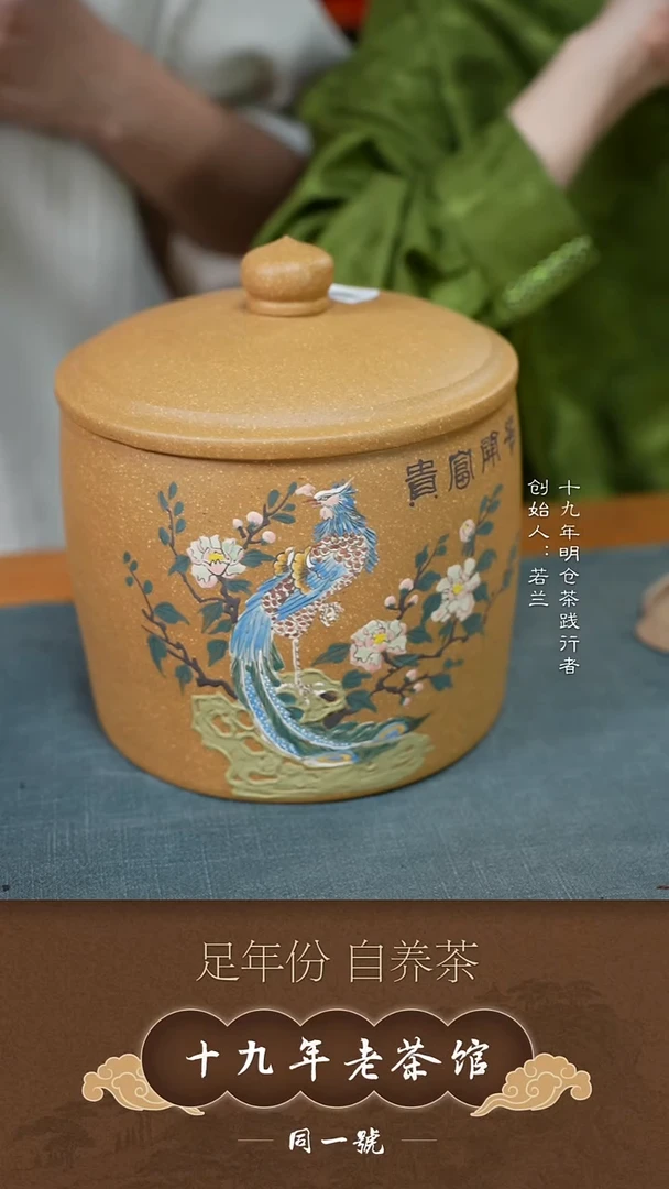 紫砂茶叶罐宜兴原矿紫砂茶叶罐+5饼宝莲