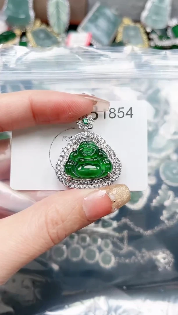 【闪购商品】翡翠颈饰未镶嵌1854赠皮绳