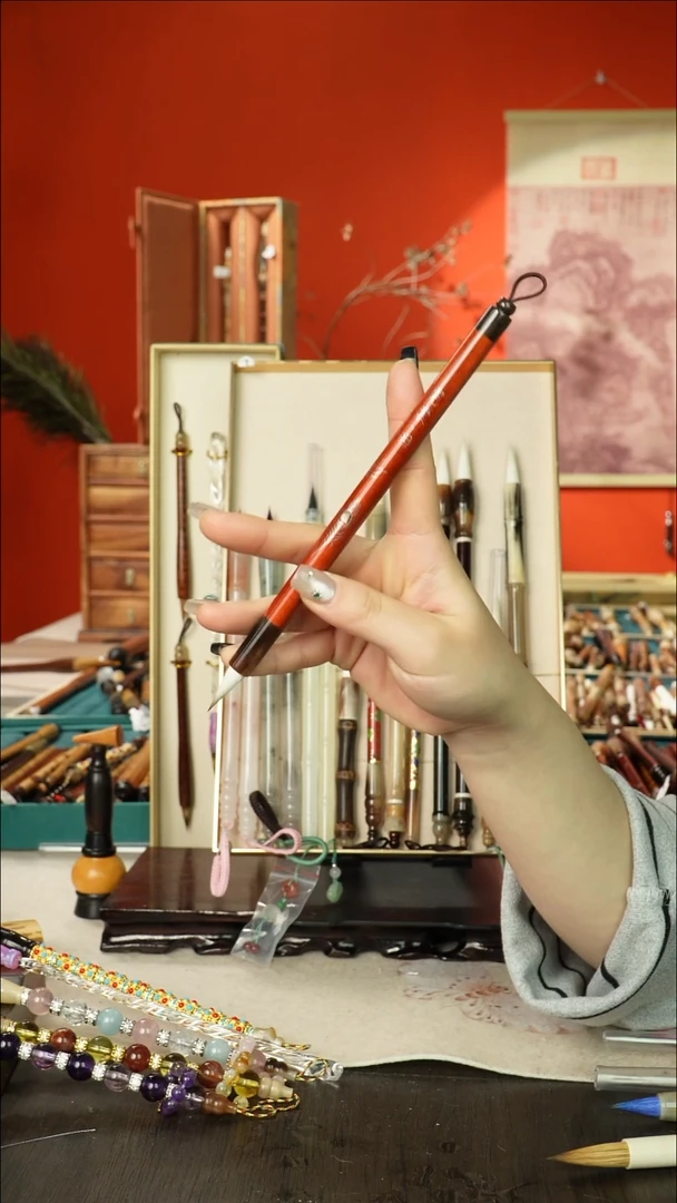 19号闪孤品高货毛笔链接 清水试笔 蘸墨不退