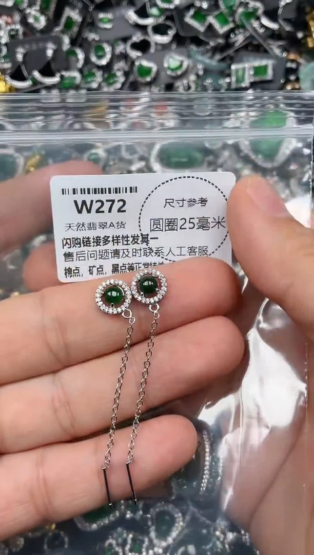 翡翠未镶嵌颈饰W272耳链