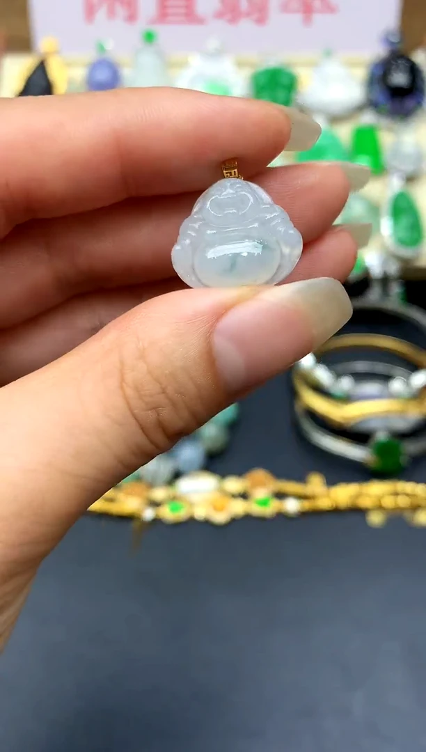 颈饰18K金镶嵌翡翠37-中国好珍宝