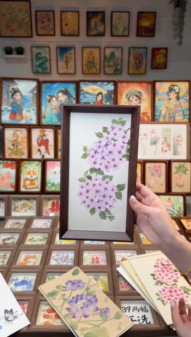 国画紫绣球 手绘国画27