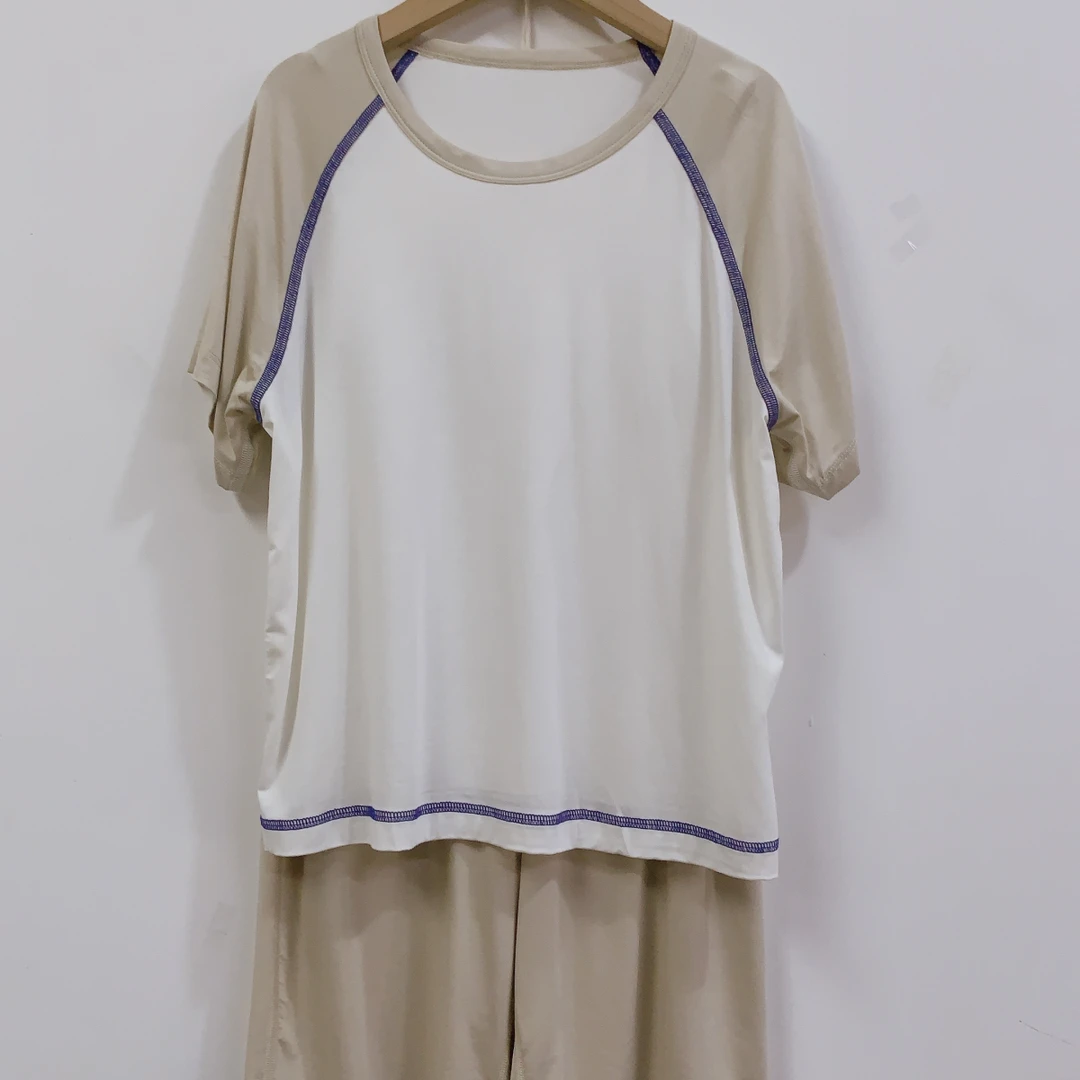 新款夏季打底套装家居服男童男孩圆领空调服