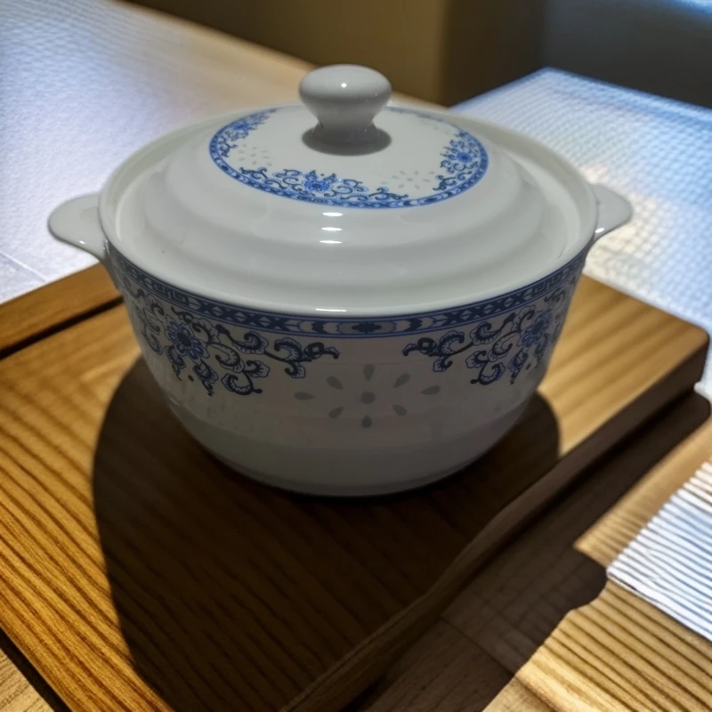 口径20高度14景德镇陶瓷青花带耳大汤罐279