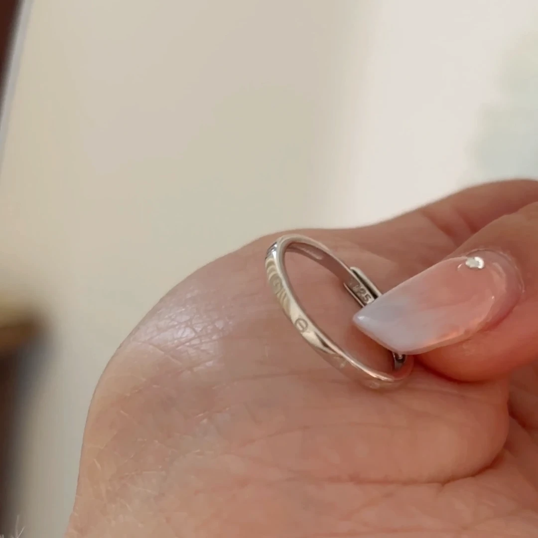 925银戒指 小众高级感轻奢正品卡家素圈纯银INS风戒指JZCY325-烨