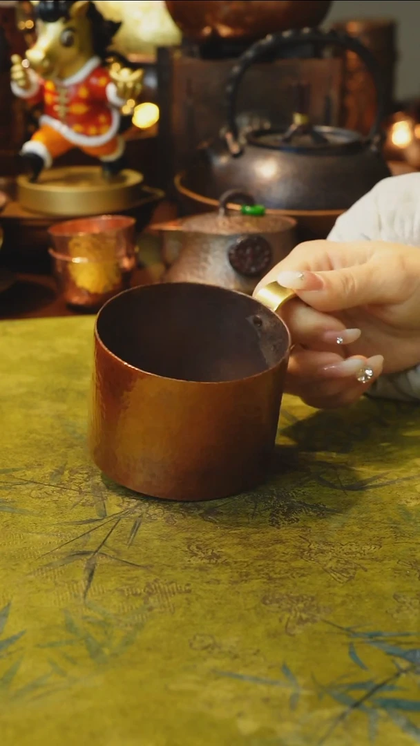 纯紫铜烤色咖啡杯