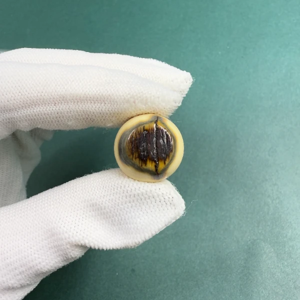S8247天然猛犸牙蓝眼圆珠18mm支持鉴定 假一罚四