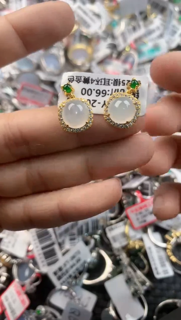 银S925镶嵌戒指翡翠555          9