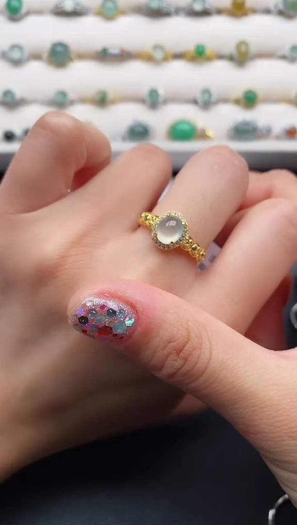 银S925镶嵌戒指翡翠1111111111+8