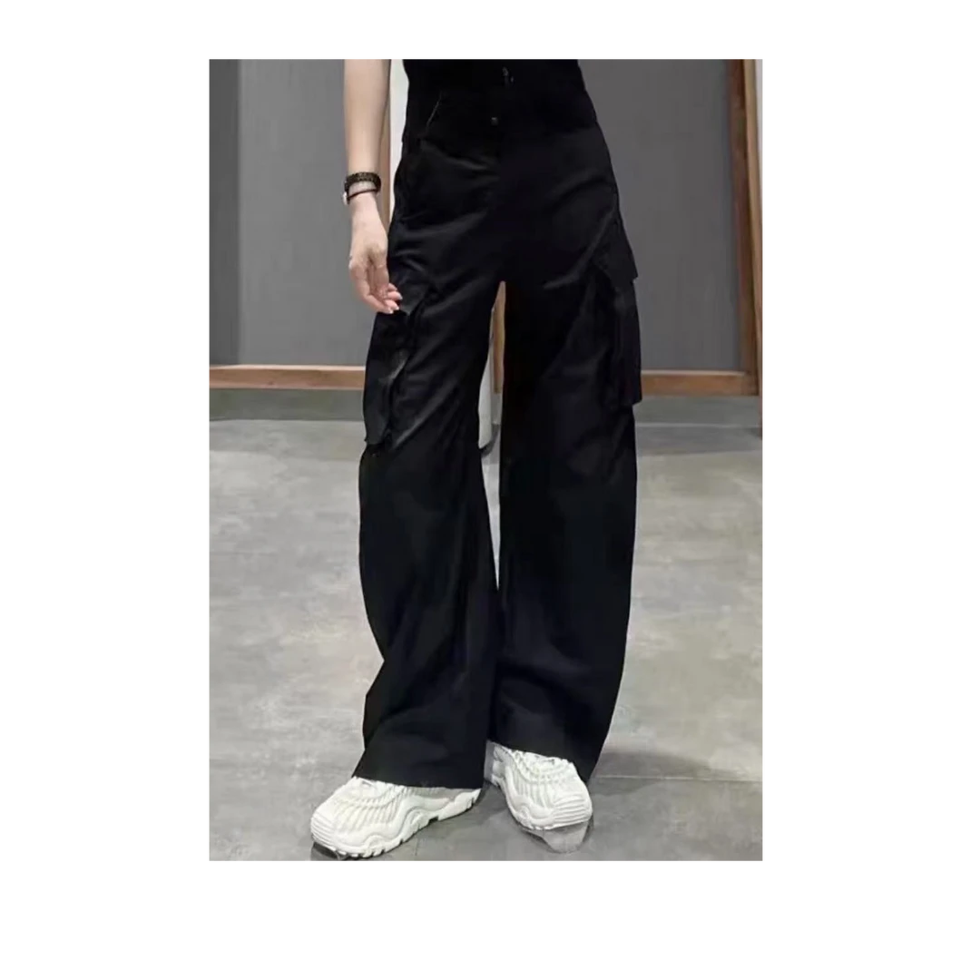 三哈宫-《JN香蕉工装裤》秋季梭织棉水洗大口袋工装裤高腰显瘦女款