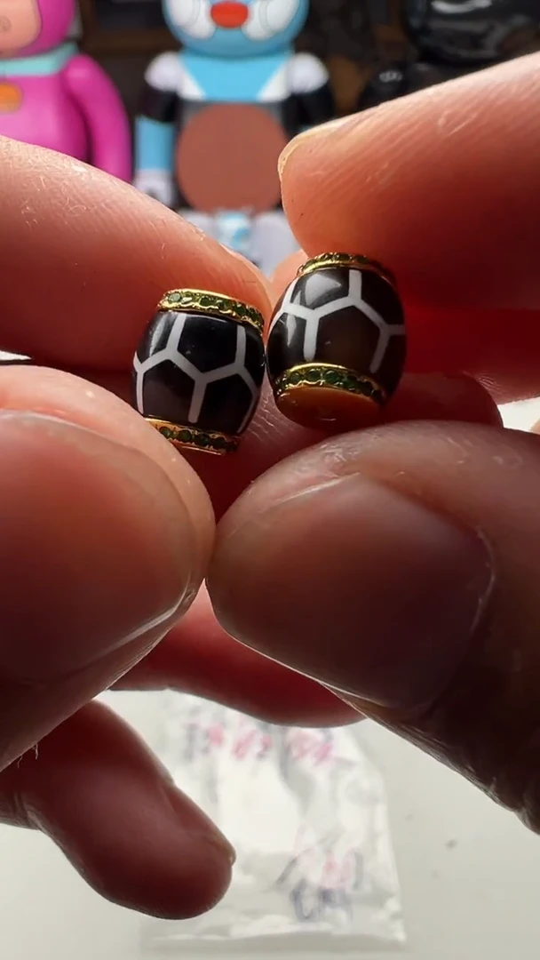 【闪购商品】玛瑙/玉髓未镶嵌桶珠玛瑙古桶珠一对1