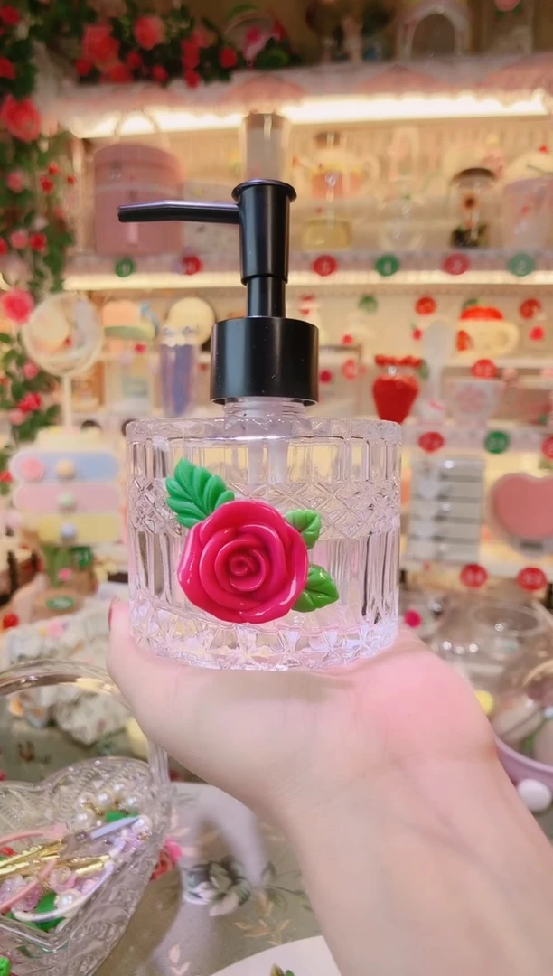 玫瑰花玻璃分装瓶——手工制作品质好！