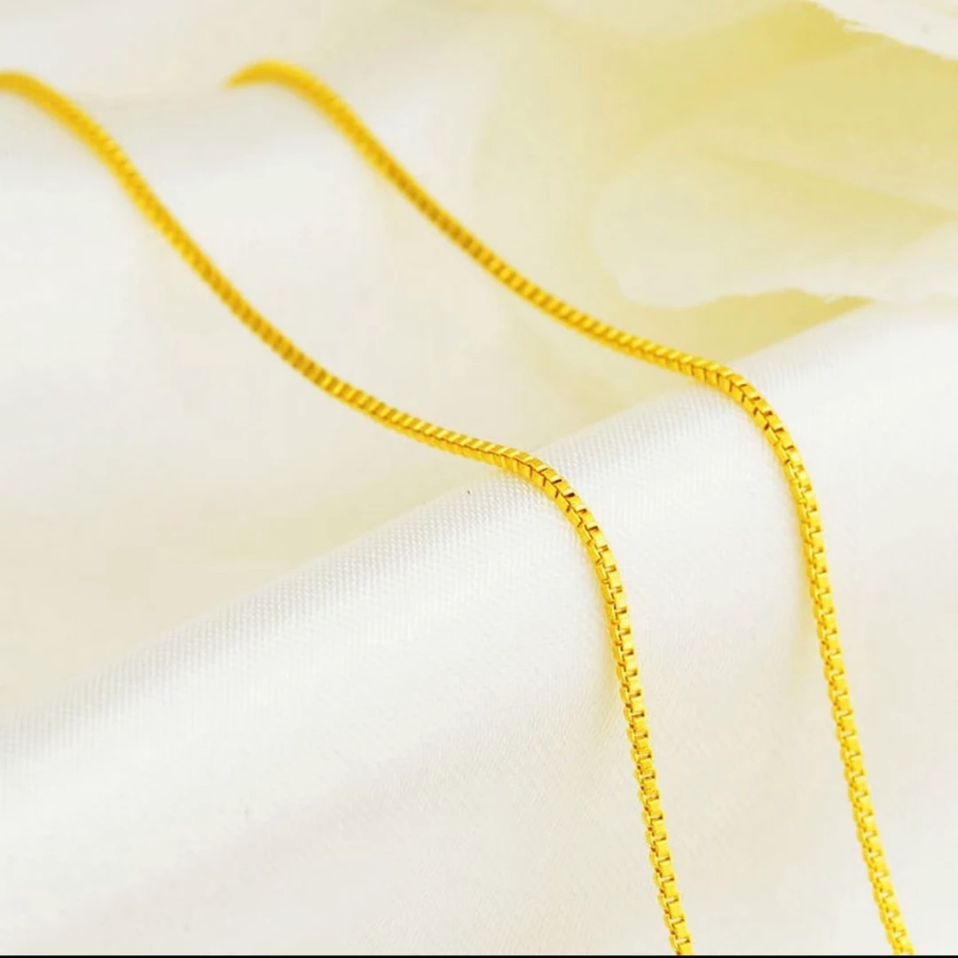 项链 黄色 45cm盒子链 A53