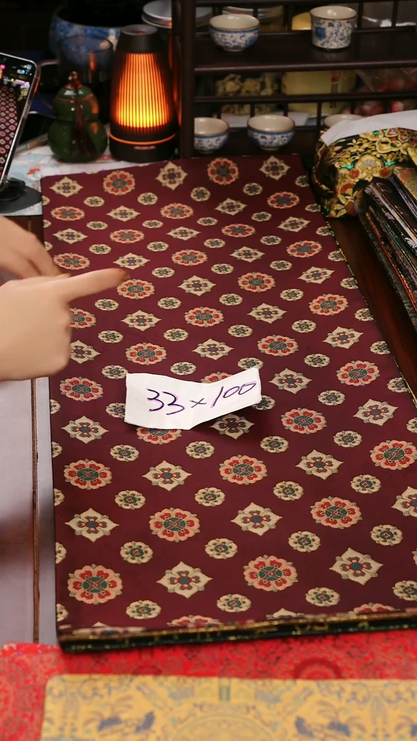 【琵琶宝相花双面】中国风干泡织锦茶席33*100