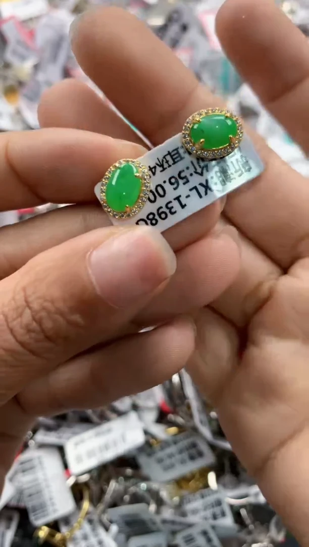 银S925镶嵌戒指翡翠666     6
