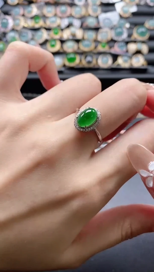 【闪购商品】翡翠戒指银S925镶嵌51511