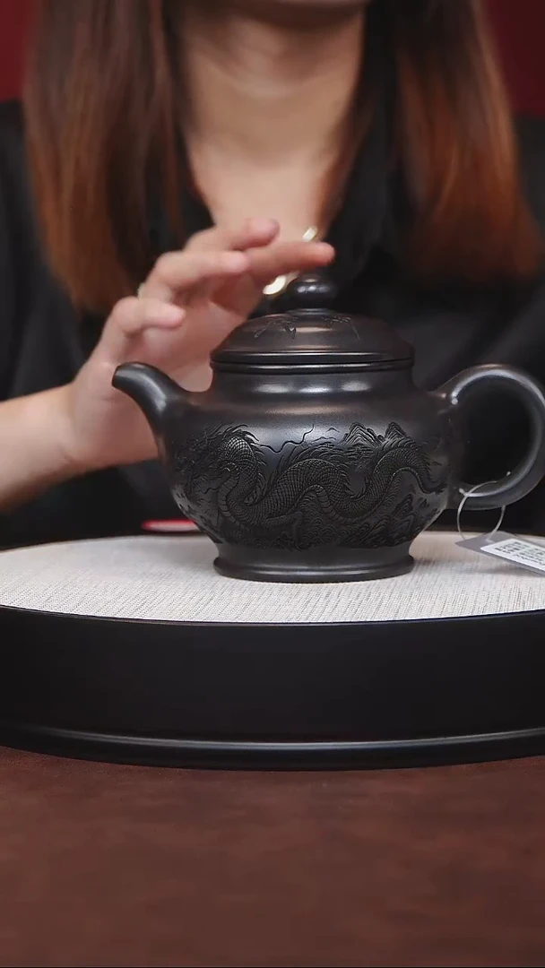 茶壶紫砂宜兴紫砂 竹林七贤掇只玄铁石黄 李雨程