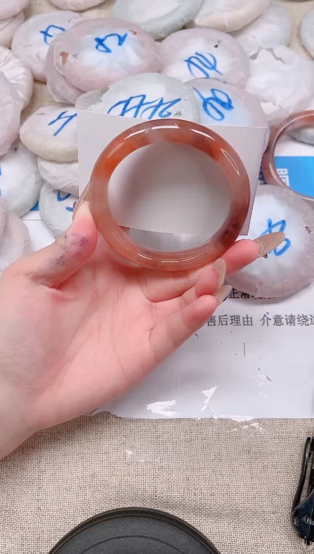 未镶嵌手镯石英质玉173-58桃