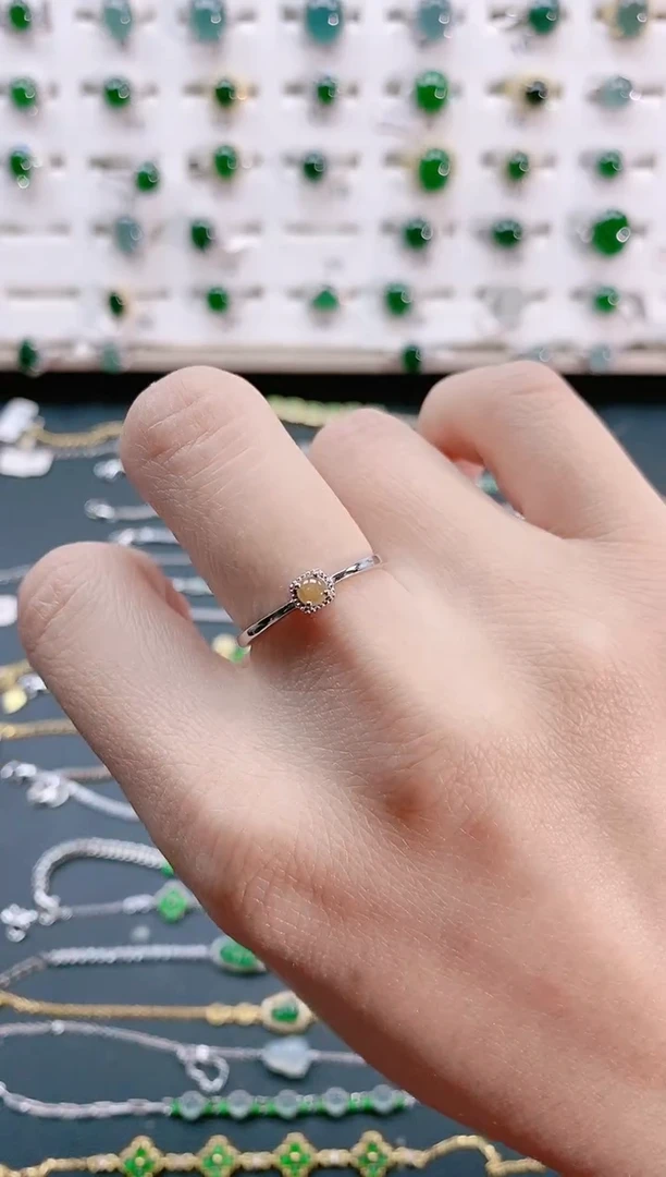 【闪购商品】翡翠戒指银S925镶嵌天然翡翠