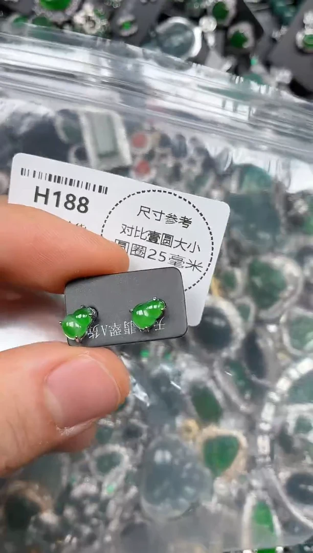 颈饰未镶嵌翡翠H188耳钉