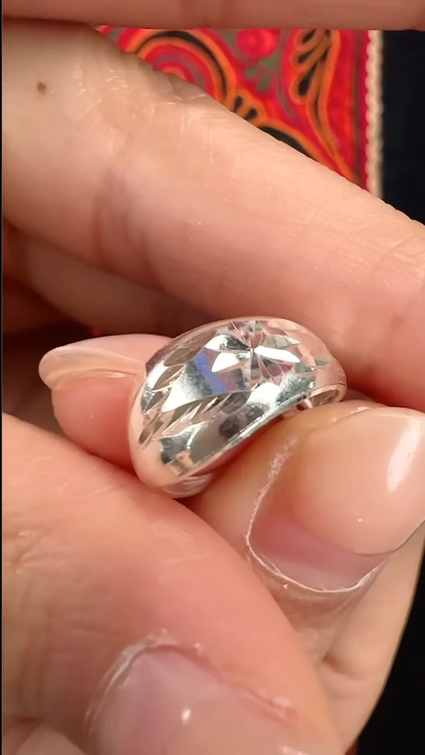 无足银足银车花耳环