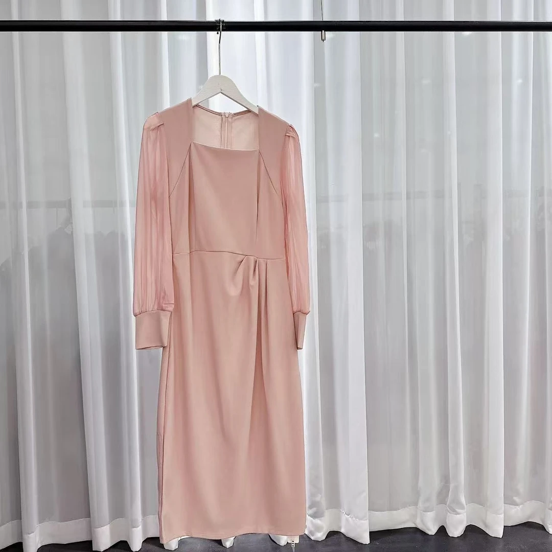 连衣裙百搭女装不褪色长袖气质长裙X型裙优雅气质休闲显瘦346