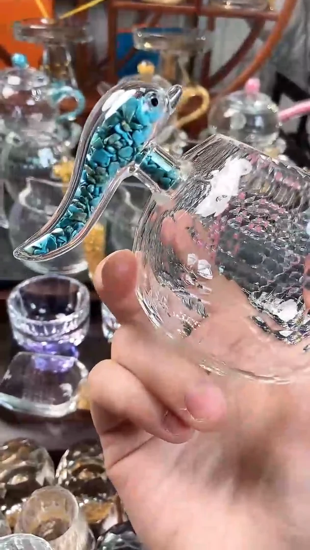 【闪购商品】玺宴新款水晶胖公杯绿松石