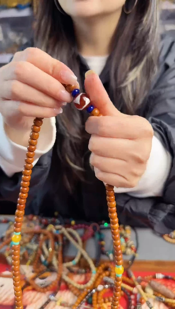 手串菩提根/象牙果老开片供珠星月108