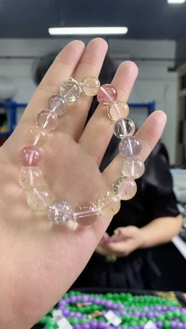 水晶手链未镶嵌多样性发其一颜色微差